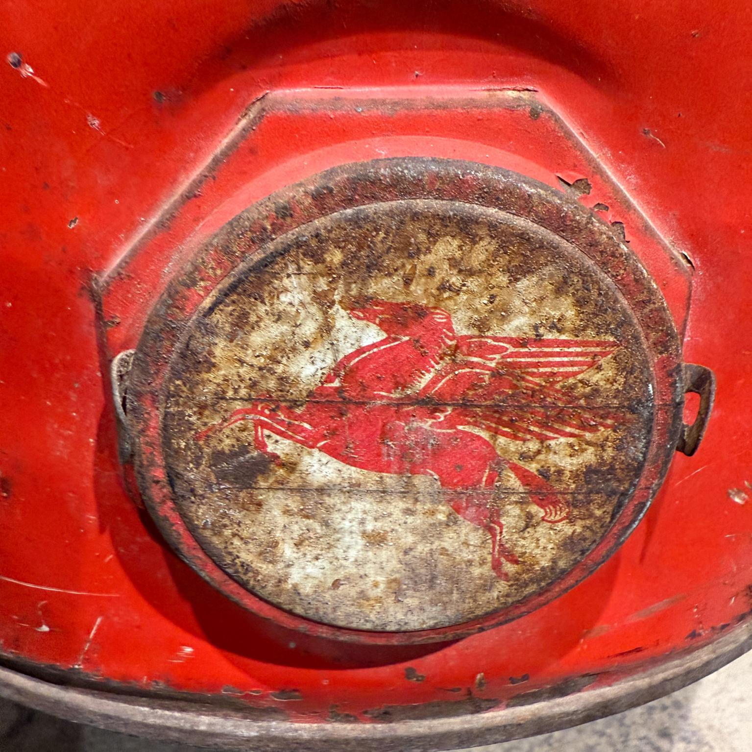 Mid-20th Century Vintage 16 Gallon Pegasus Mobil Oil/Grease Drum Barrel For Sale