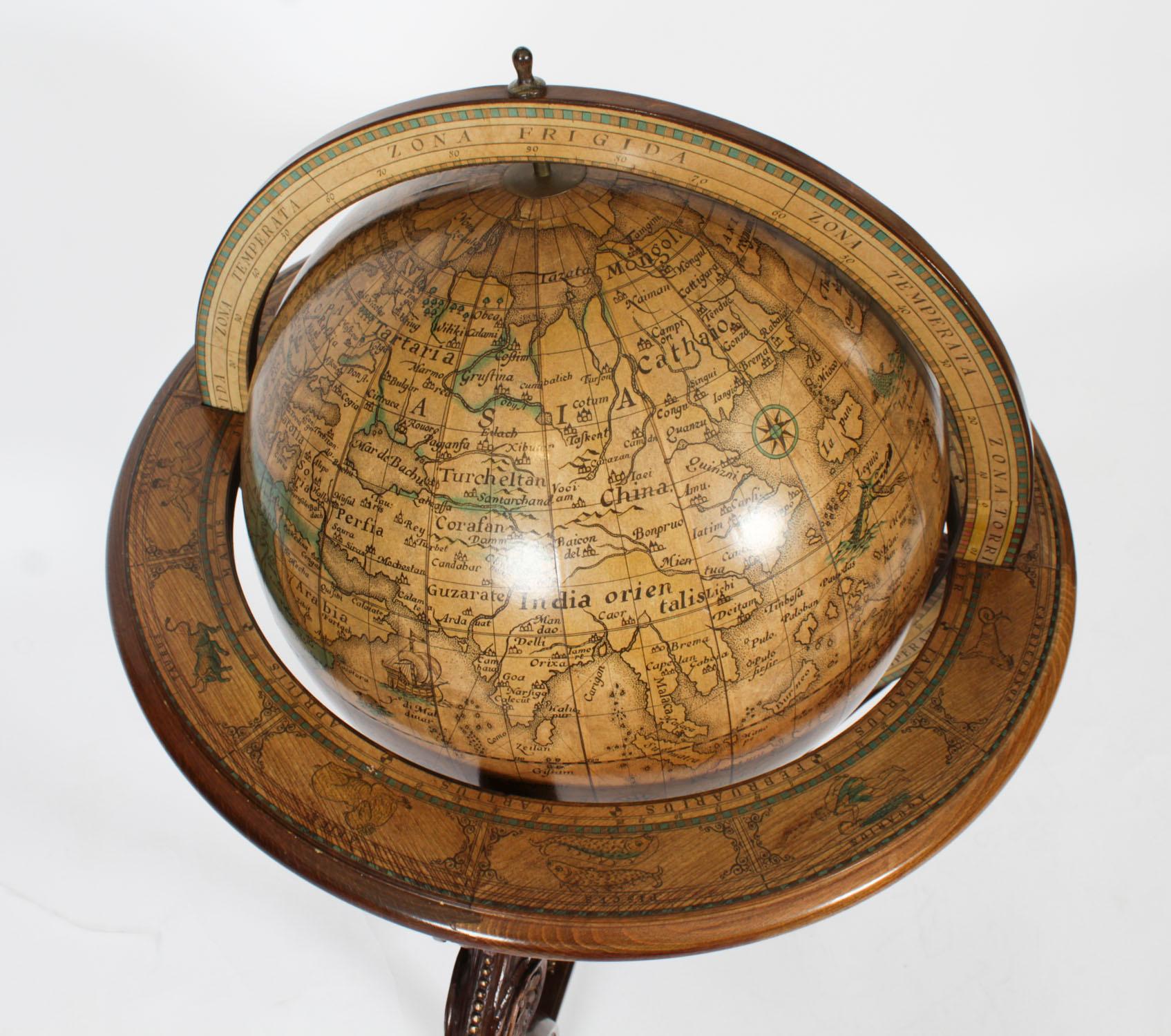 Vintage 16 inch Terrestrial Library Globe on Stand Donati, Milano 20th Century 6