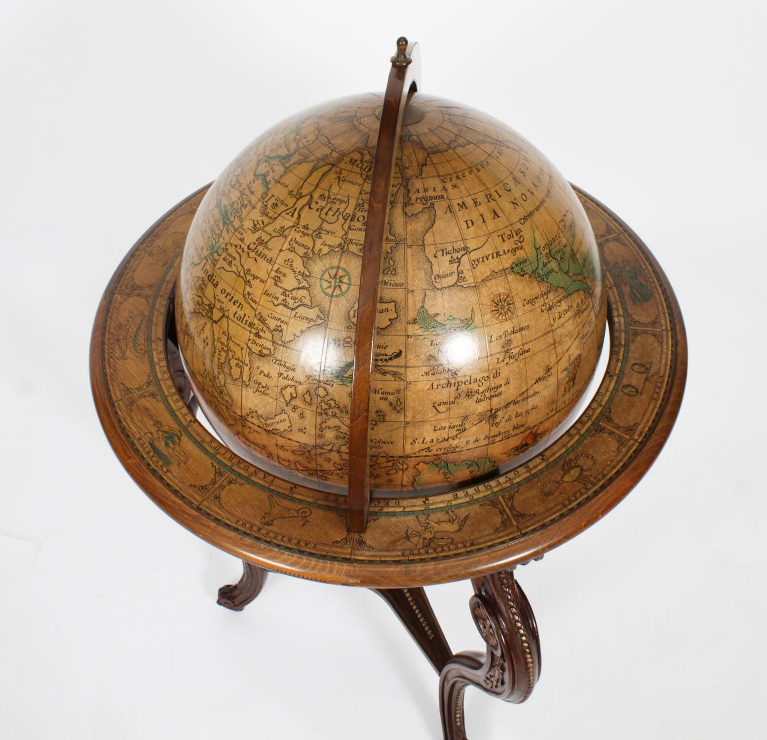 Vintage 16 inch Terrestrial Library Globe on Stand Donati, Milano 20th Century 3