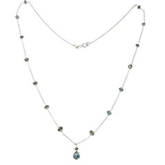 Vintage 16" Natural Blue Diamond(7.24 Carat) Necklace in Platinum