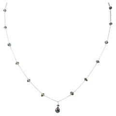 Vintage 16" Natural Blue Diamond(7.24 Carat) Necklace in Platinum