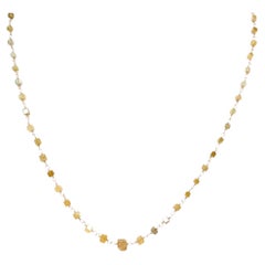 Vintage 16" Natural Yellow Diamond Cube(10.00ct) Necklace in 18K Yellow Gold
