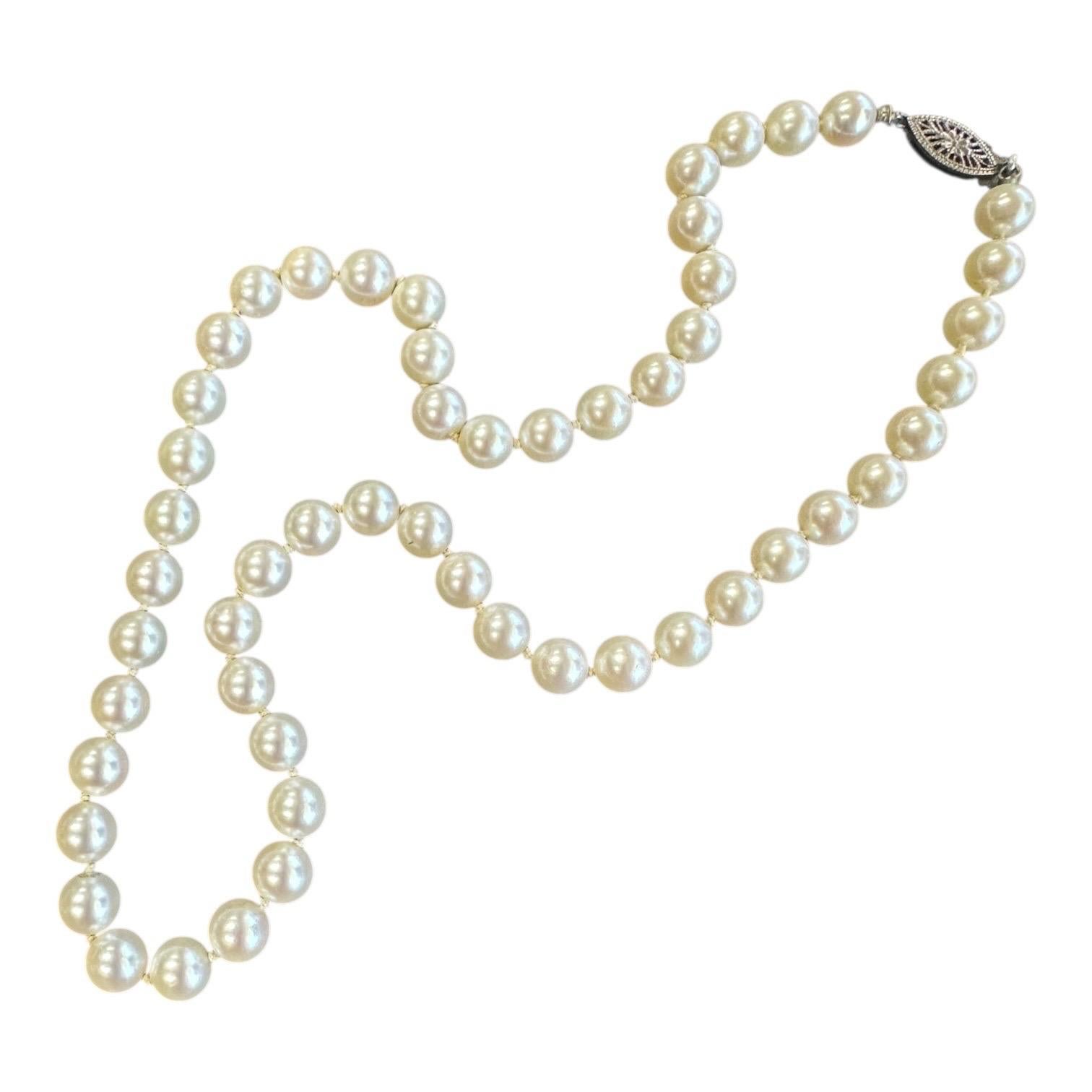 Vintage By 16"  Whiting 6.7mm Akoya Cultured Pearl Strand AAA Quality
