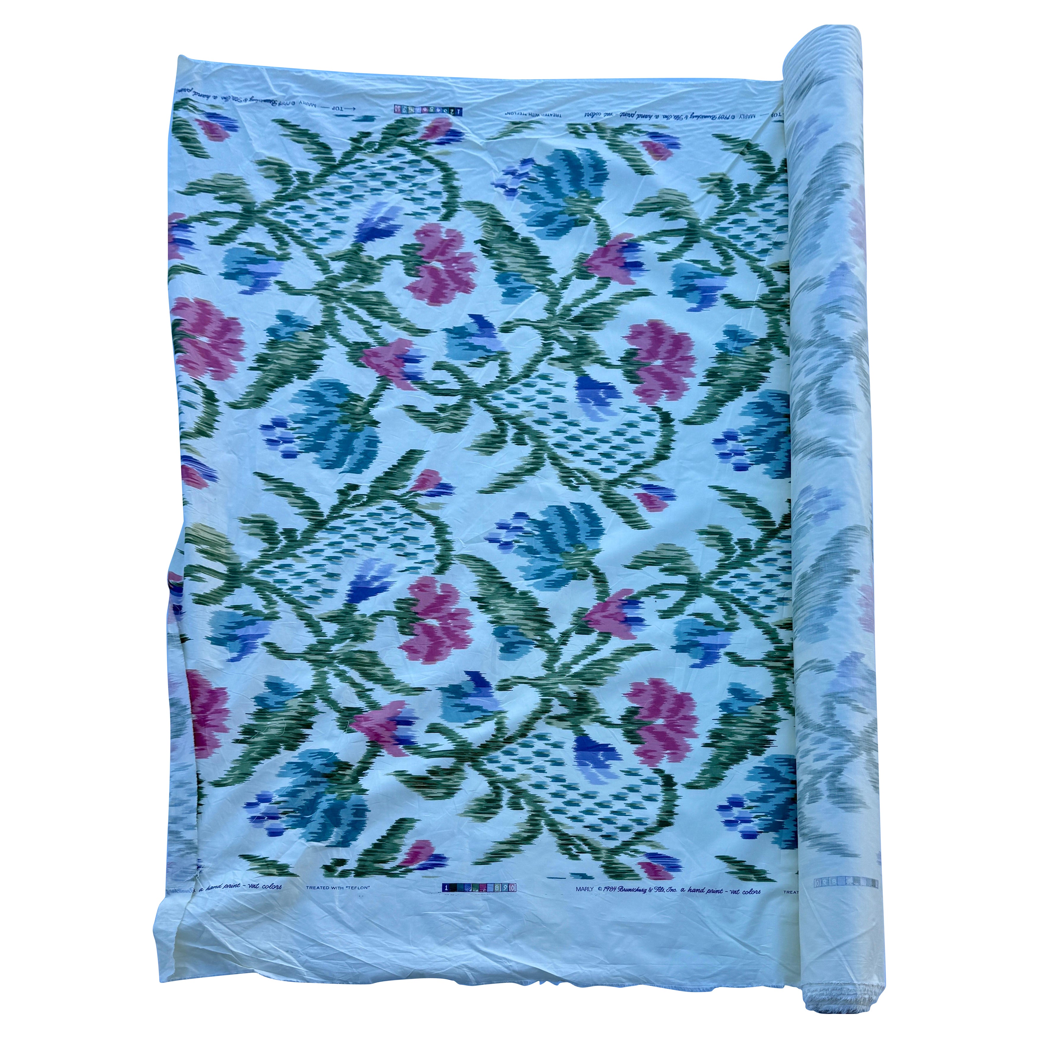 Vintage 16 Yards Brunschwig & Fils Colorful Fabric MARLY