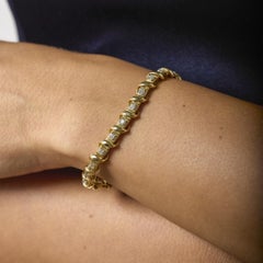 Pulsera vintage de oro amarillo de 14 quilates con un diamante de 1,60 quilates