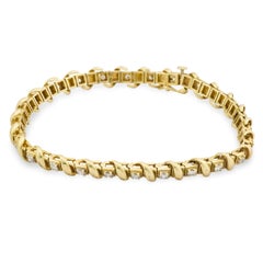 Bracelet vintage en or jaune 14k et diamant de 1,60 carat