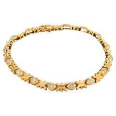 Pulsera vintage de oro amarillo de 18 quilates con un diamante de 1,60 quilates