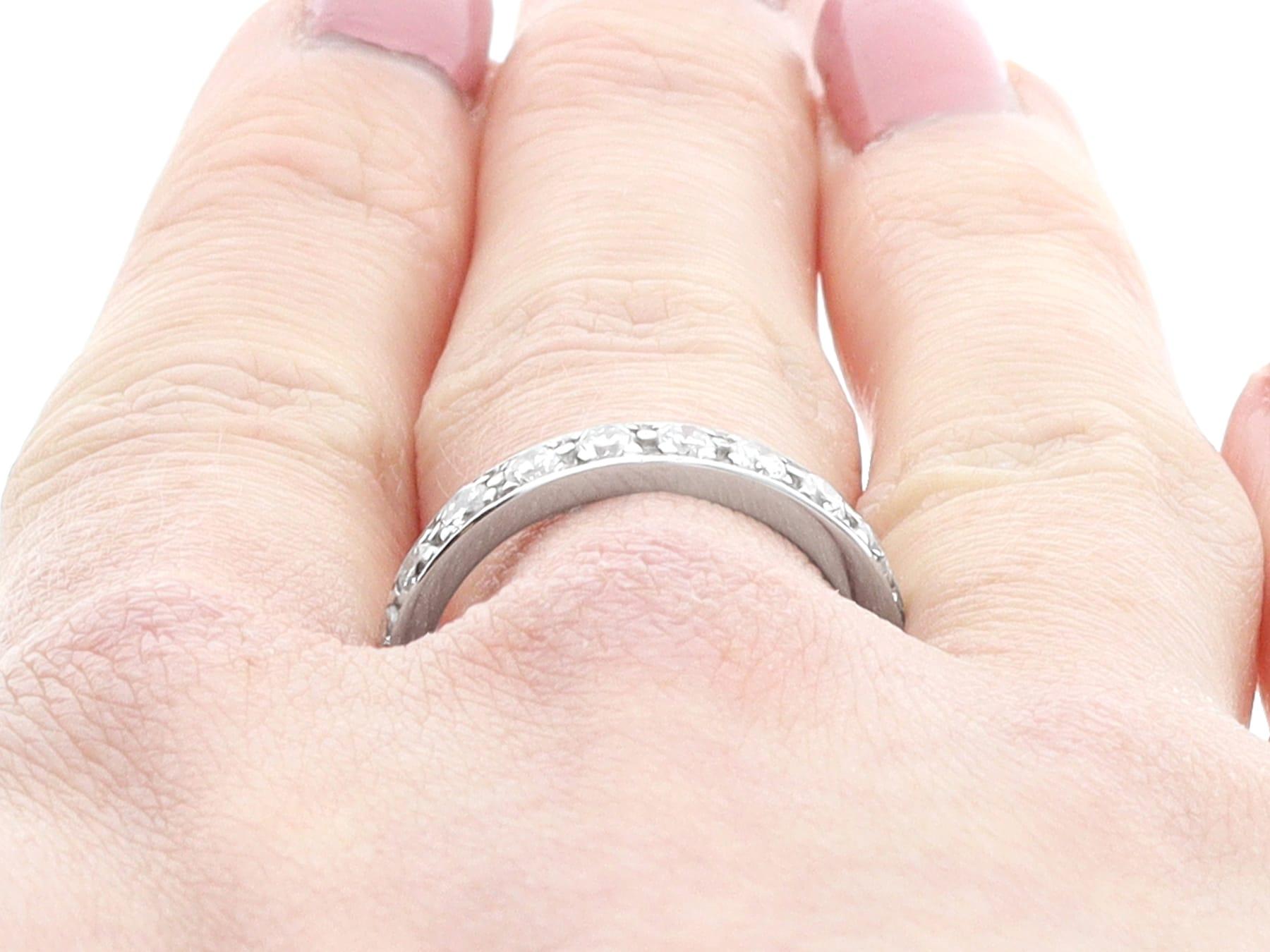 Vintage 1.60 Carat Diamond and White Gold Full Eternity Ring For Sale 3