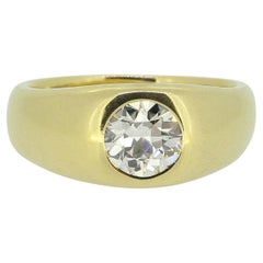 Vintage 1.60 Carat Old Cut Diamond Gypsy Ring
