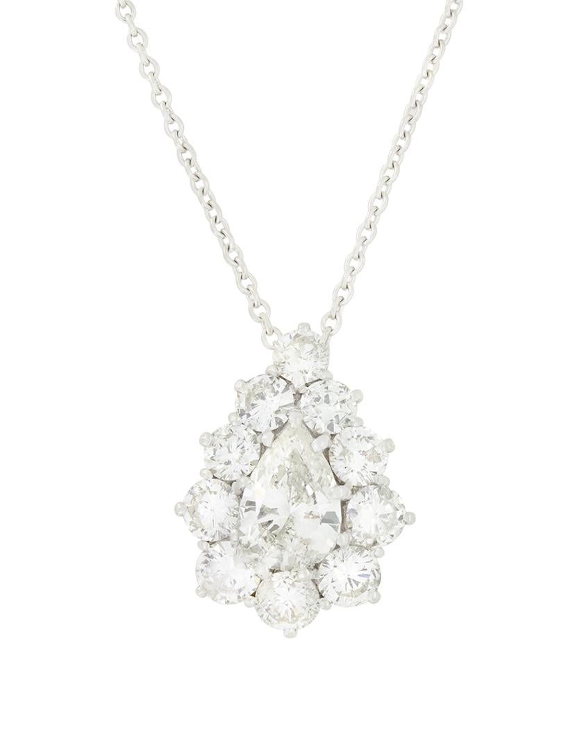 Ciondolo a grappolo con diamanti d'epoca da 1,60 ct, anni '80 circa In condizioni buone in vendita a London, GB