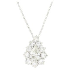 Colgante vintage de racimo de diamantes de 1,60 ct, c.1980