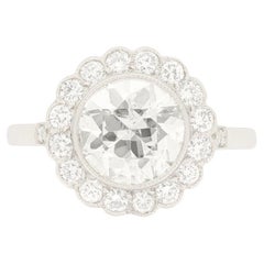 Vintage 1.60ct Diamond Cluster Ring, c.1950s
