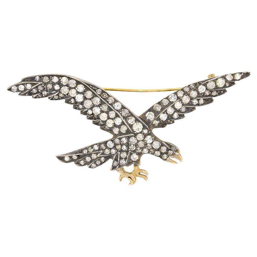 Vintage 1.60ct Diamond Eagle Brooch, c.1980s