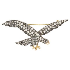Vintage 1.60ct Diamond Eagle Brooch, c.1980s