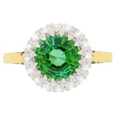 Vintage 1.60ct Tourmaline and Diamond Ring, c.1940s