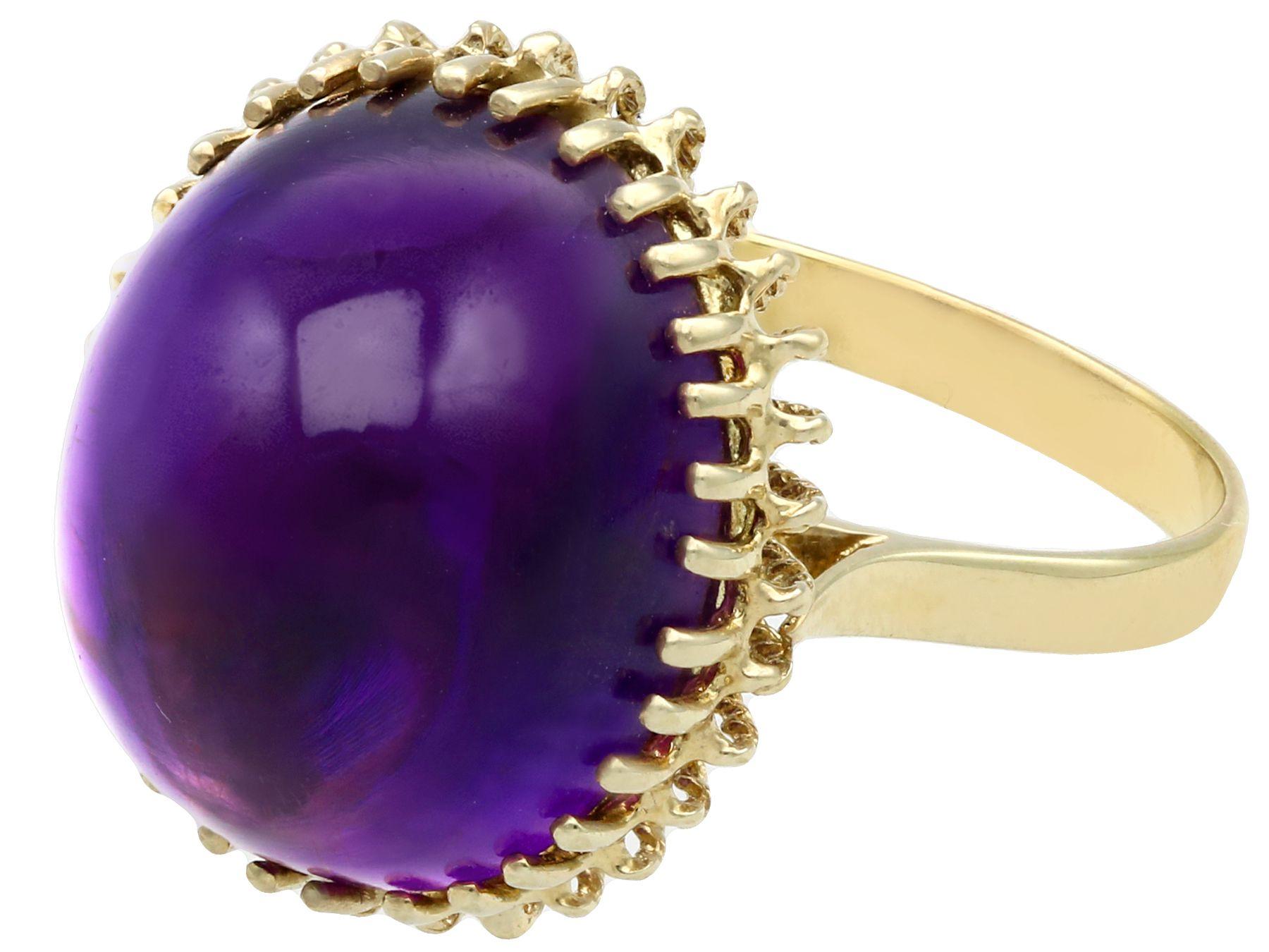 Cocktailring aus Gelbgold mit 16,13 Karat Amethyst im Cabochon-Schliff und Gelbgold im Zustand „Hervorragend“ im Angebot in Jesmond, Newcastle Upon Tyne