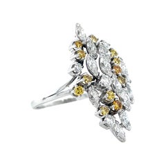 Vintage 1.64ct Fancy Yellow & Colorless Diamond Ring in 14k Gold