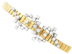 Vintage 1.65 Carat Diamond and 18k Yellow Gold Bracelet Circa 1990