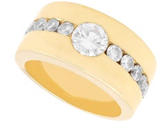 Vintage 1.65 Carat Diamond and 18k Yellow Gold Ring Circa 1990