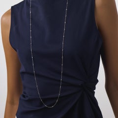 Vintage 1.65 carat diamond platinum 40 inch long chain necklace