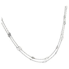 Collana vintage in platino con diamante da 1,65 carati e catena lunga 40 pollici