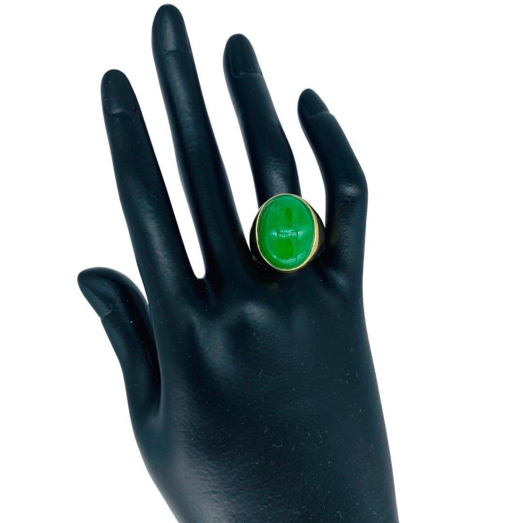Cocktailring mit 16,65 Karat Jade-Cabochon-Kuppel 14k 1
