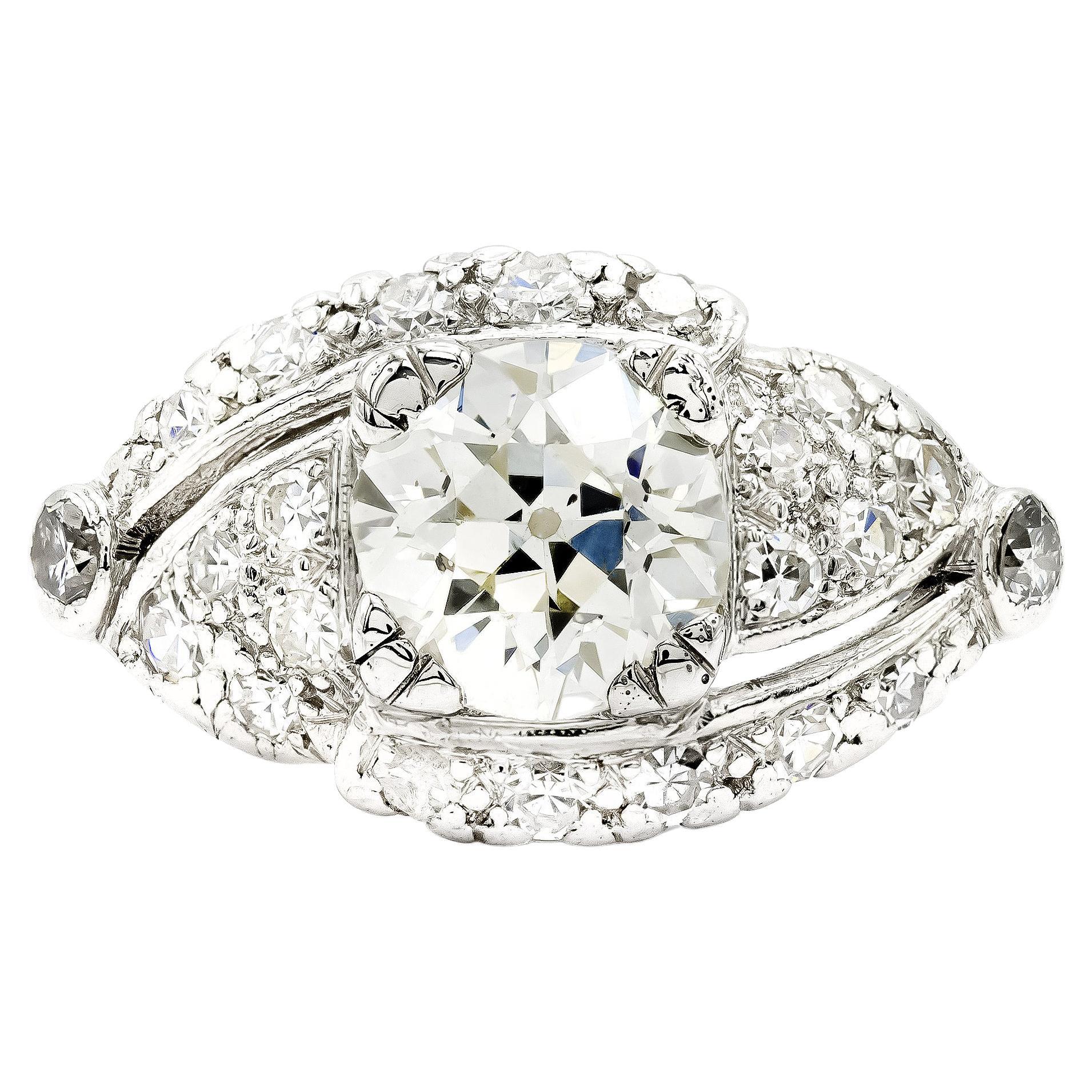 Vintage 1.69 Ct. Diamond Engagement Ring GIA L SI2