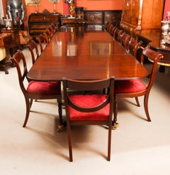 Vintage Dining Table by William Tillman & 16 Dining Chairs 20th C