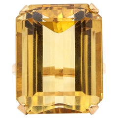 Vintage 16k Rose Gold Citrine Cocktail Ring