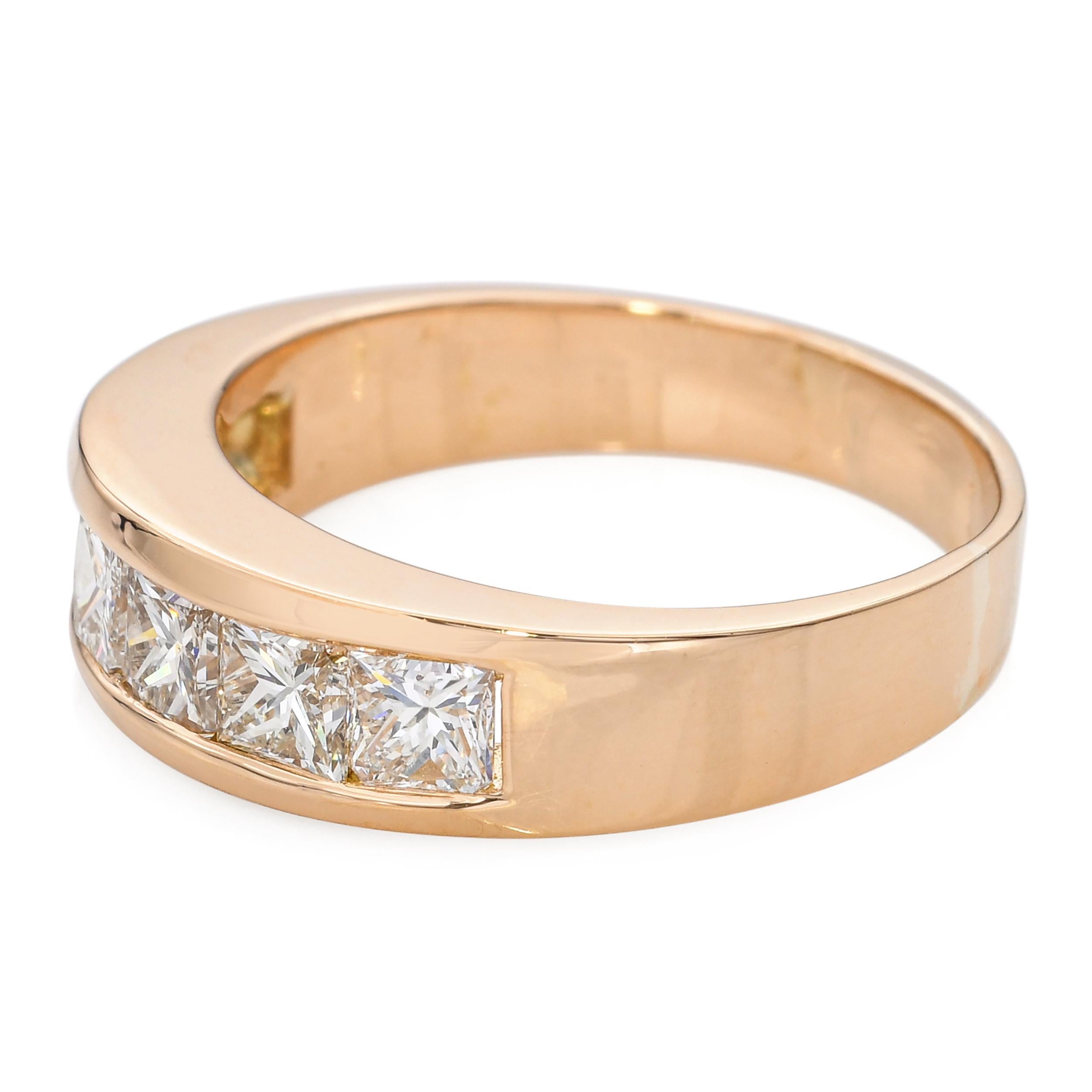 Taille princesse Bague Vintage en or jaune 16k sertie de 1.50tcw de diamants en vente
