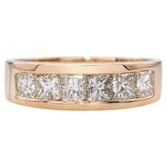 Bague Vintage en or jaune 16k sertie de 1.50tcw de diamants