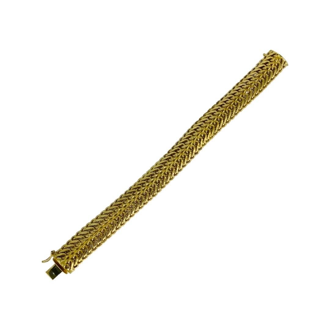 Gewebtes Vintage-Armband mit Wirbeln aus 18 Karat Gold Damen