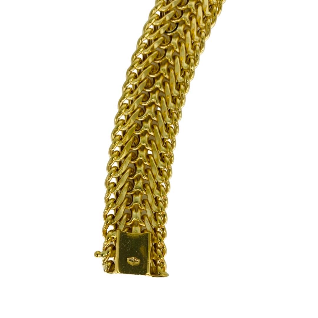 Gewebtes Vintage-Armband mit Wirbeln aus 18 Karat Gold 2
