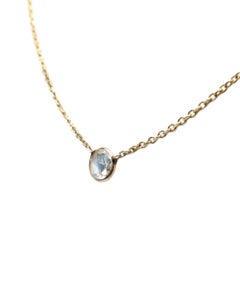 Vintage-Halskette mit 17"-18" großem, naturweißem Diamanten (0,55 ct) aus 14-karätigem Gelbgold