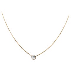 Collier vintage de 17 à 18 pouces avec un diamant blanc naturel (0,55 ct) en or jaune 14 carats