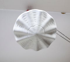 Vintage Undulating Ribbed Plaster Shell Pendant