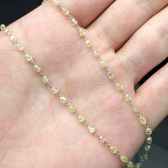 Vintage 17" Yellow Diamond (15.32ct) Necklace in 18 Karat White Gold