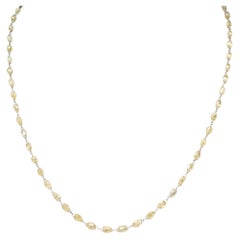 Vintage 17" Yellow Diamond (15.32ct) Necklace in 18 Karat White Gold