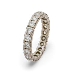 Vintage 1.70 carat diamond 18k white gold eternity band