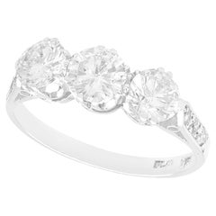 Vintage 1.70 Carat Diamond and White Gold Three-Stone Ring