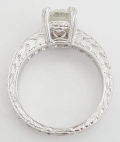 Vintage 1.70 Carat Old European Cut Diamond Platinum Engagement Ring