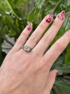Vintage 1.70 Carat Old European Cut Diamond Platinum Engagement Ring GIA