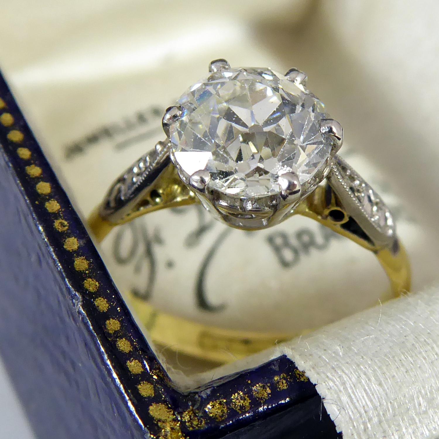 Vintage 1.70 Carat Old European Cut Diamond Ring In Good Condition In Yorkshire, West Yorkshire