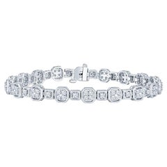 Bracelet vintage avec diamants de 1,70 carat de poids total sertis en griffes et détails en grains fins