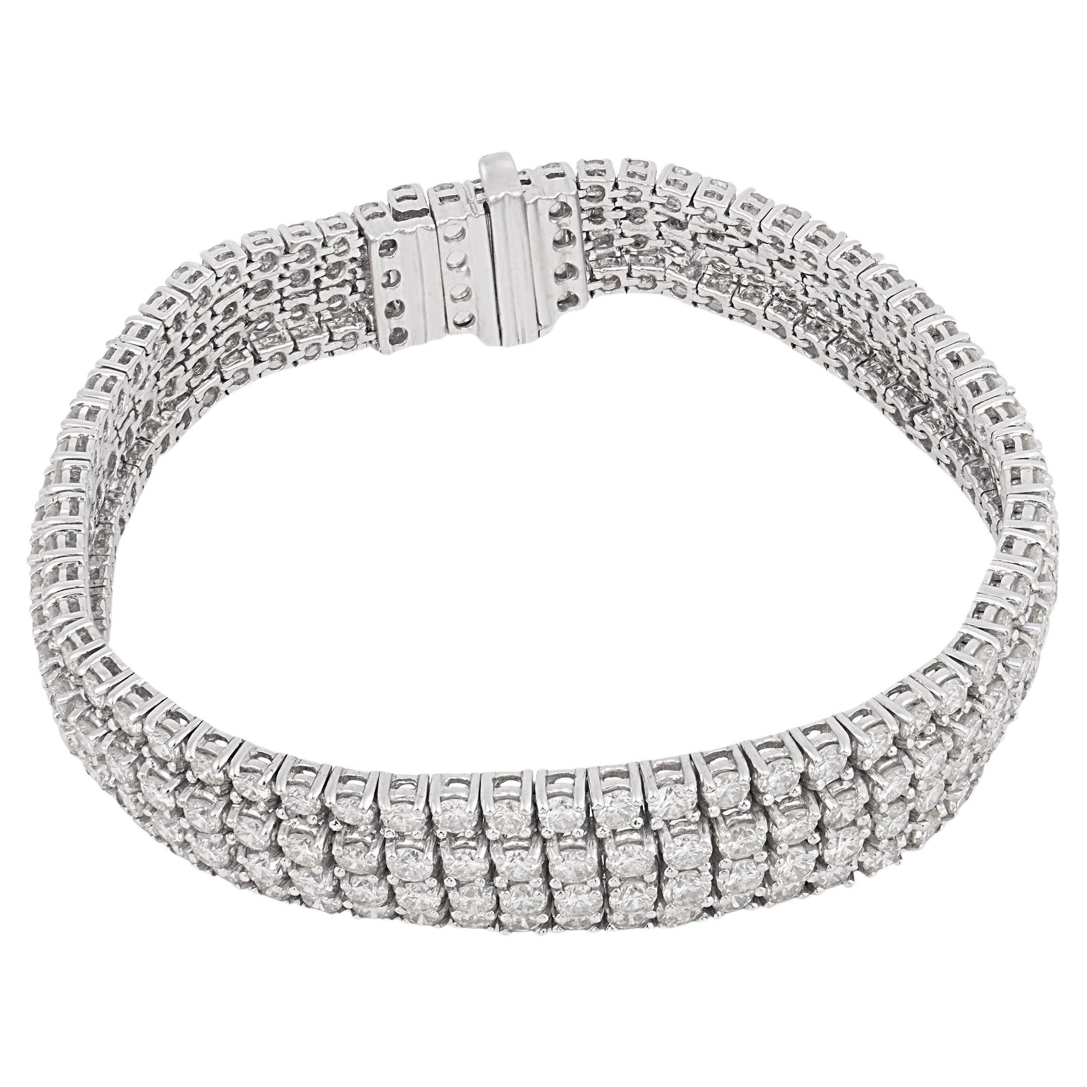 Vintage 17.00 carat diamond 18k white gold bracelet