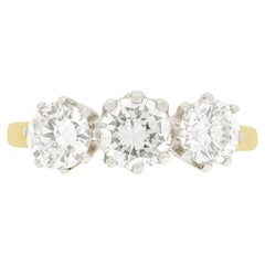 Vintage 1.70ct Diamond Three Stone Ring, c.1960s