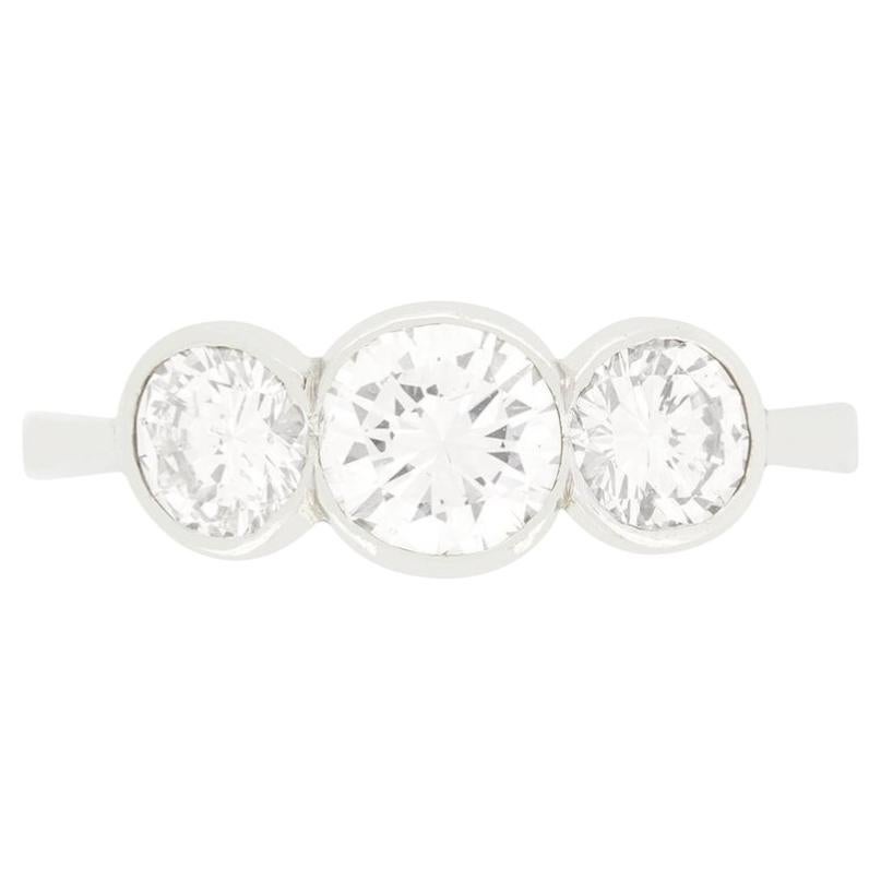 Vintage 1.70ct Diamond Trilogy Ring, c.1950s