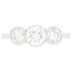 Vintage 1.70ct Diamond Trilogy Ring, c.1950s