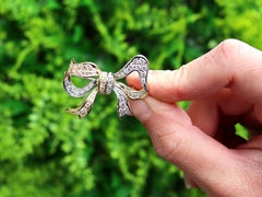 Vintage 1.70ct Diamond Two-Toned Gold Bow Brooch, Circa 1990, Unisex