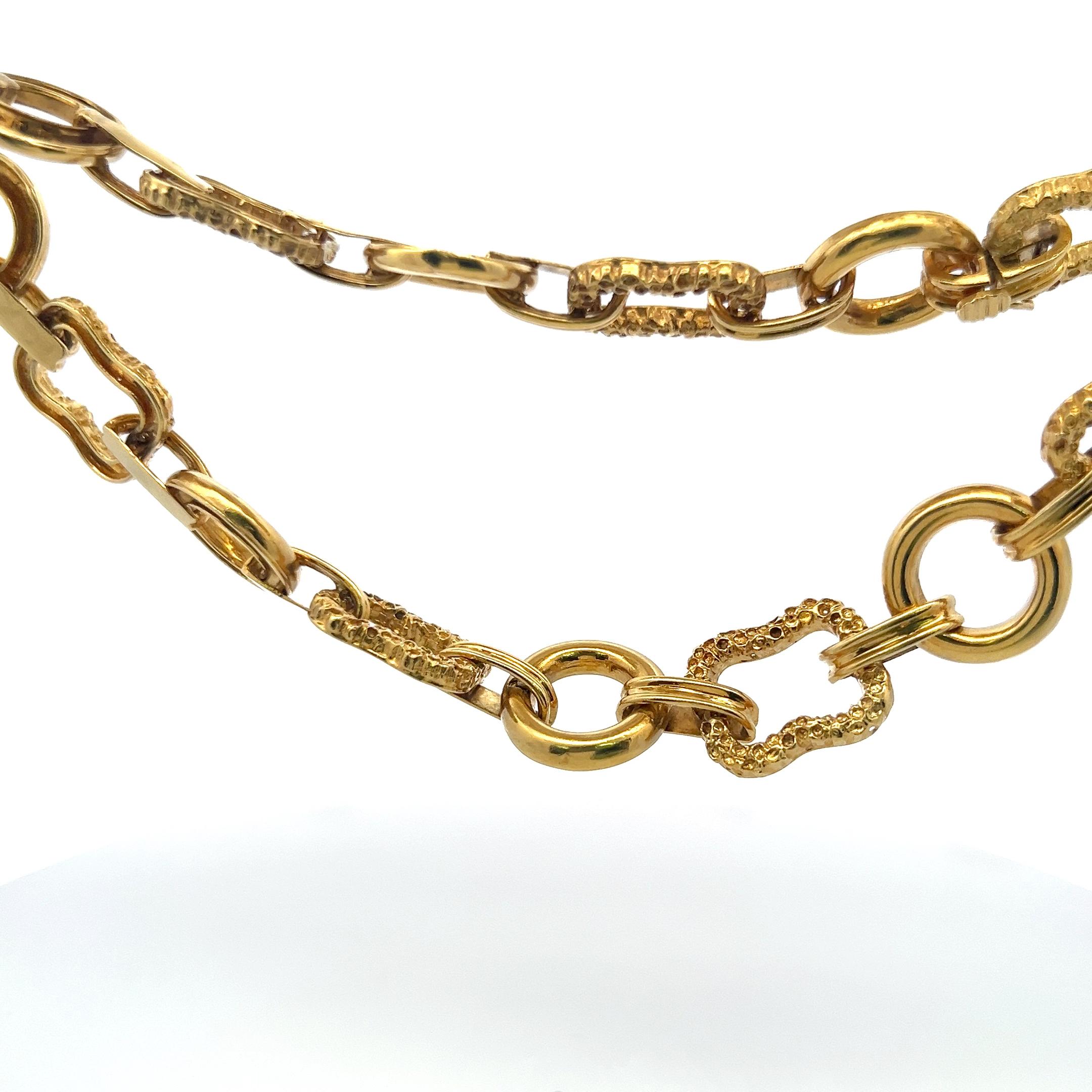 Vintage 171.60 Grams 36 Inch 18 Karat Yellow Gold Gold Necklace Necklace For Sale 2